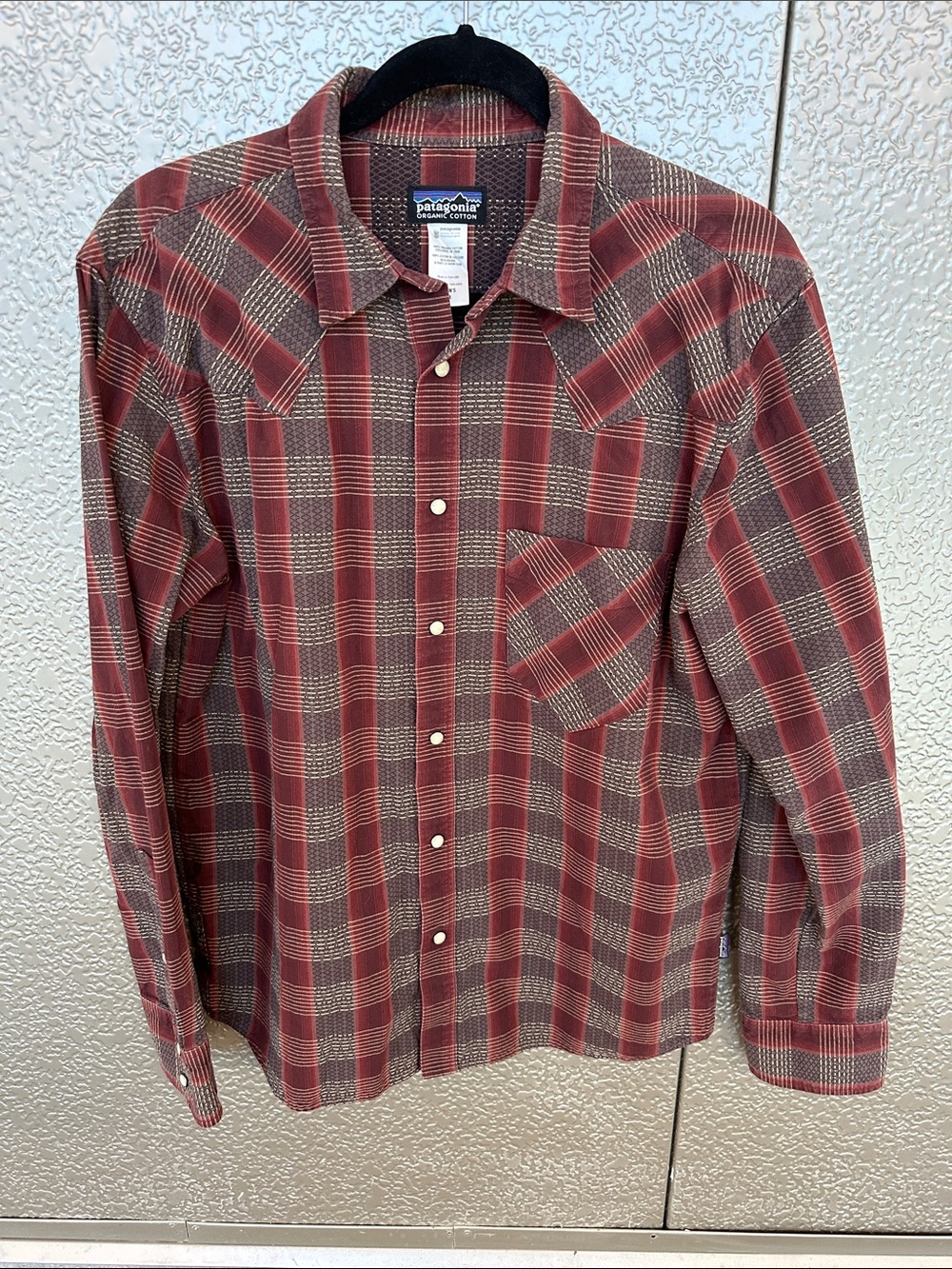 Patagonia Men’s Red Plaid Button Down Shirt